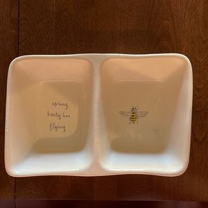 Rae Dunn dual serving tray Rae Dunn bumblebee artesian collection by magenta.